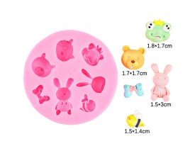 Molde silicona 7 animalitos surtidos 